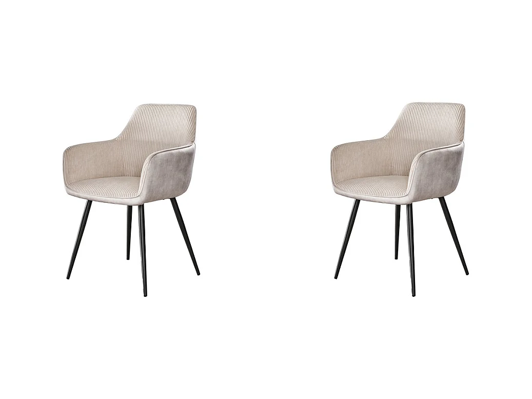 Fauteuil Rib - Blanc cassé - Lot de 2