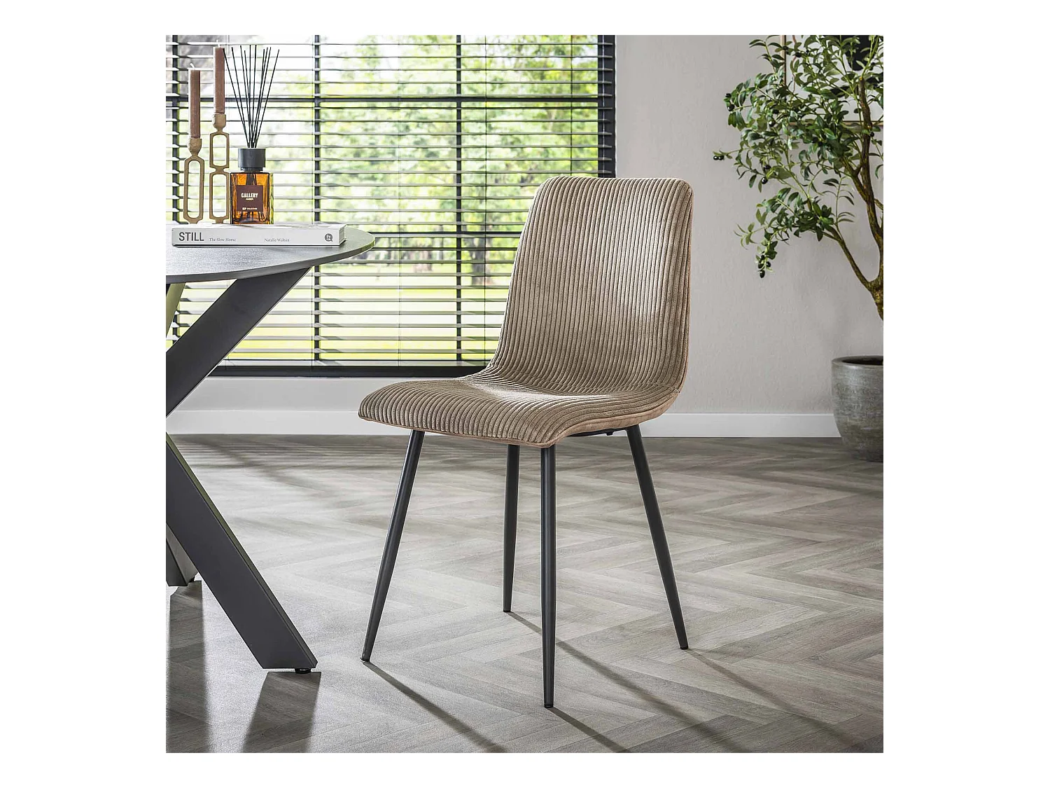 Chaise Rib - Couleur Sable Rocheux - Lot de 4