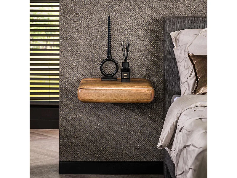 Table de chevet Sleek - Manguier massif naturel