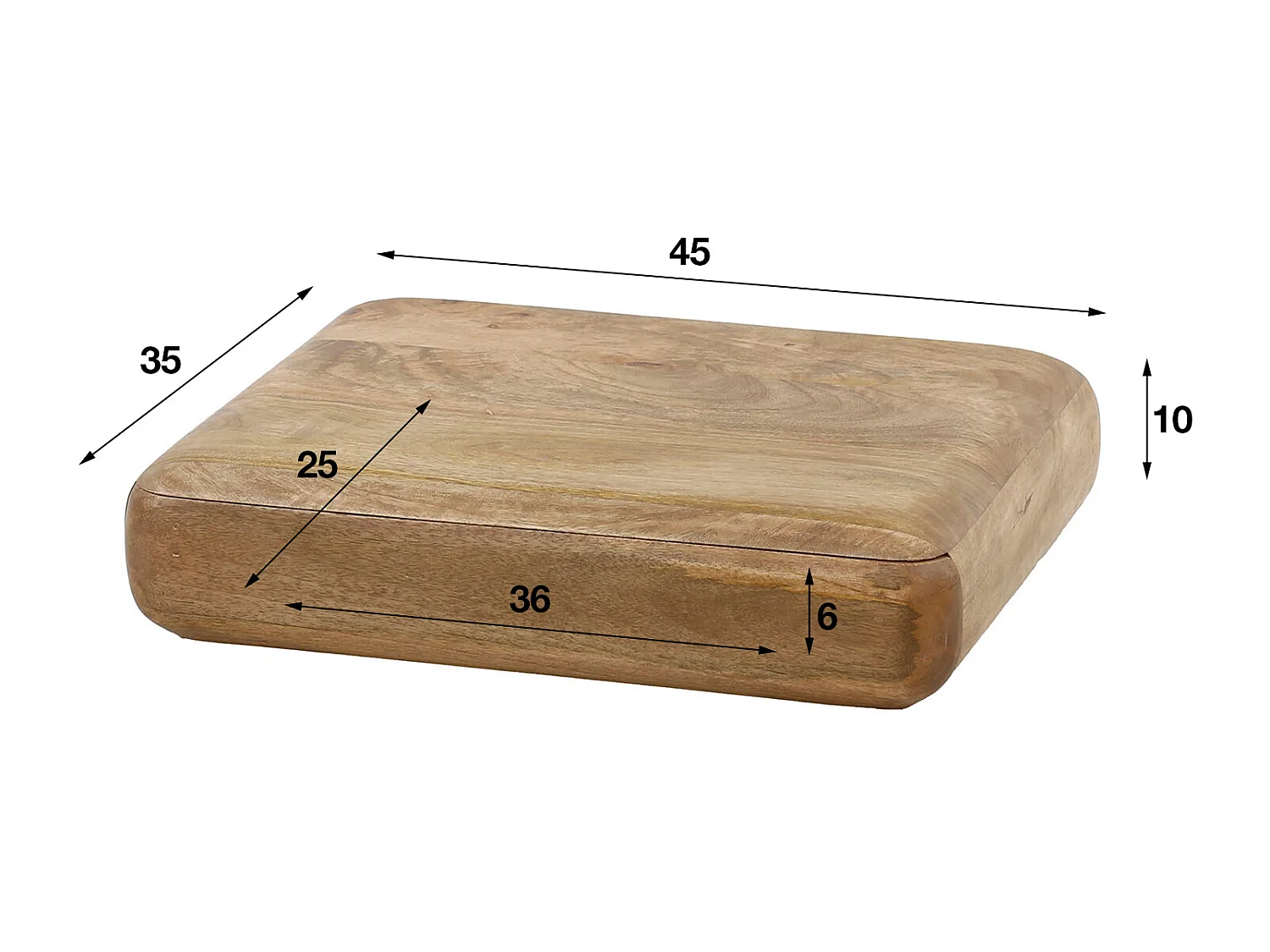 Table de chevet Sleek - Manguier massif naturel