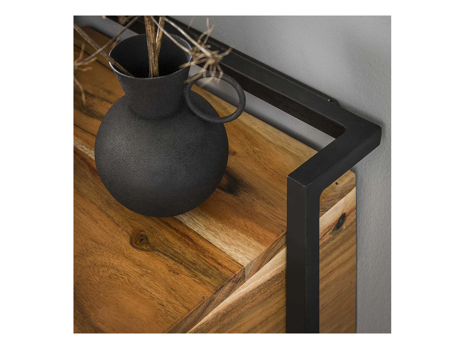 Table de chevet suspendue - Noir - 1 tiroir - Compartiment ouvert Air Solid