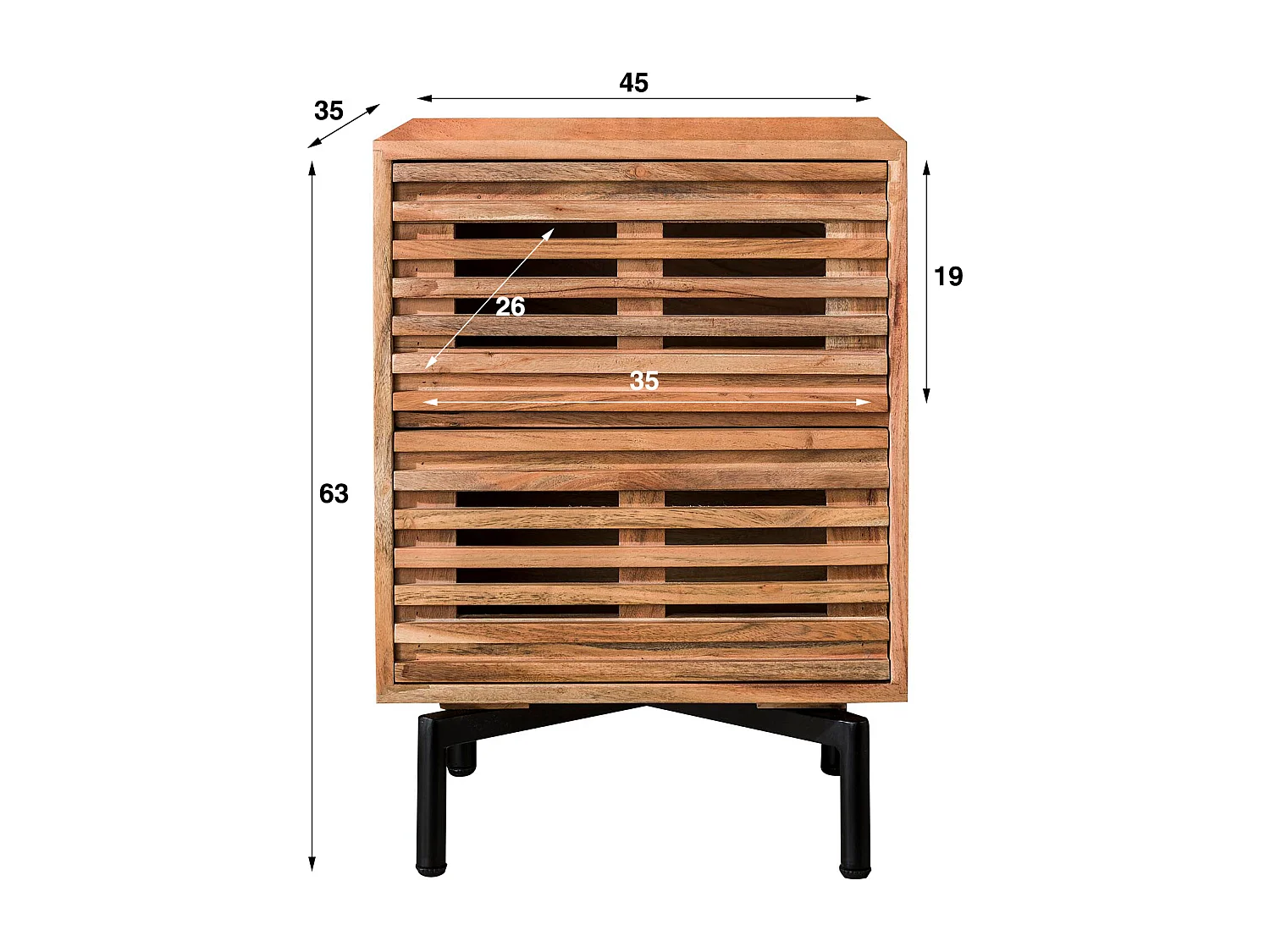 Table de chevet 2 tiroirs coulissants - acacia massif naturel