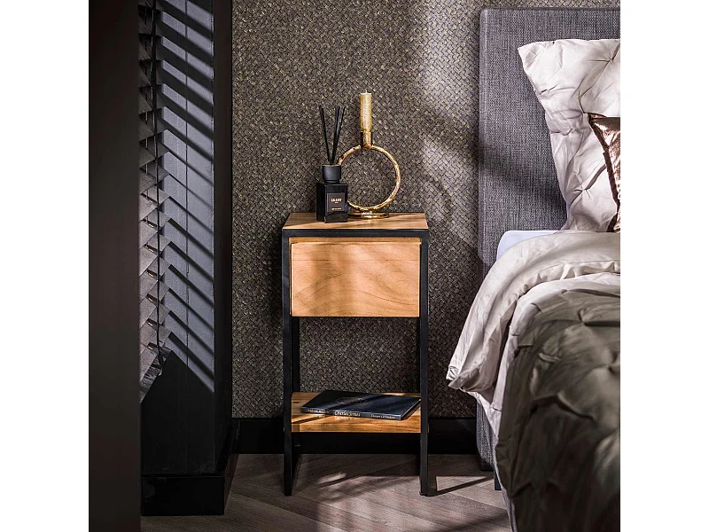 Table de chevet 1L XS Straight Wood - Acacia massif naturel