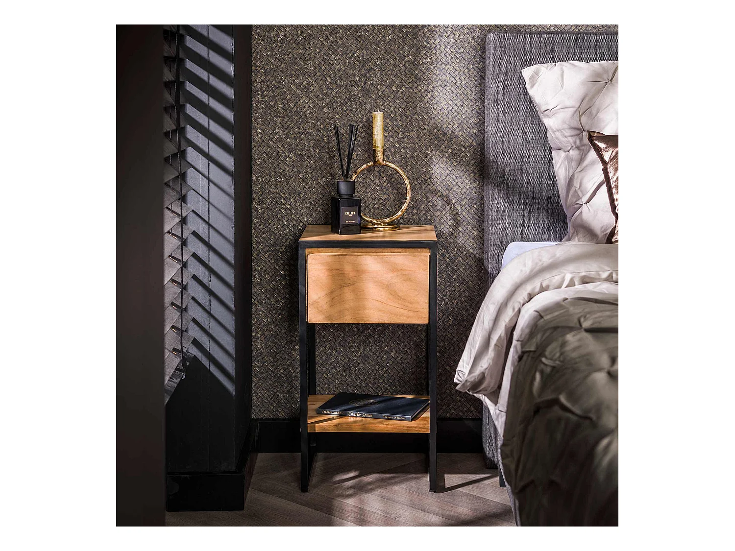 Table de chevet 1L XS Straight Wood - Acacia massif naturel