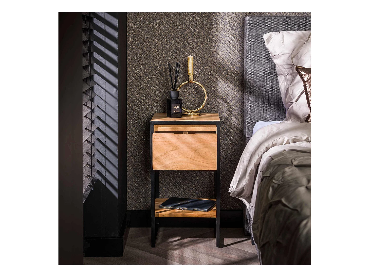 Table de chevet 1L XS Straight Wood - Acacia massif naturel