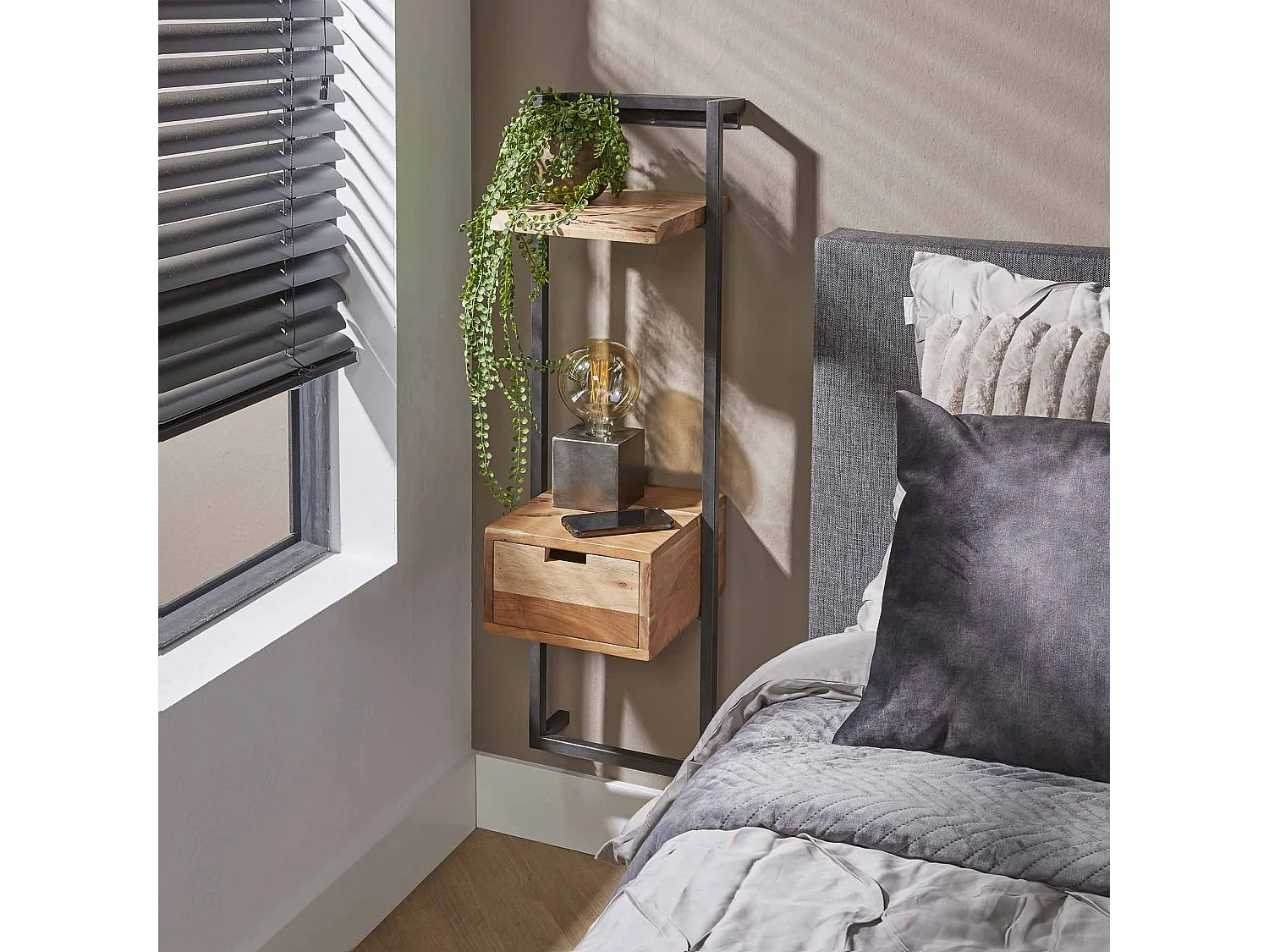 Table de chevet Air Solid XS - Acacia massif naturel