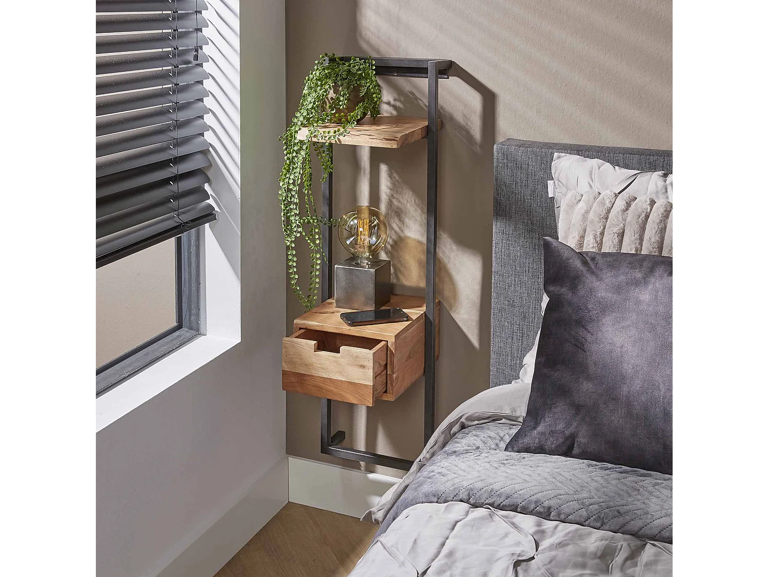 Table de chevet Air Solid XS - Acacia massif naturel