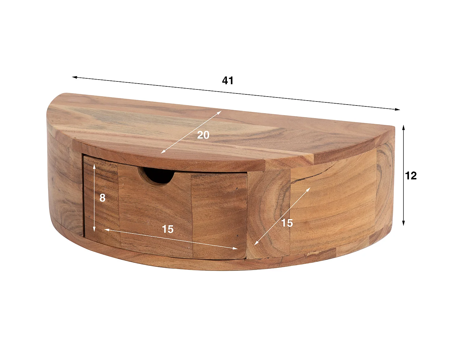 Table de chevet 1L Curve - Acacia massif naturel