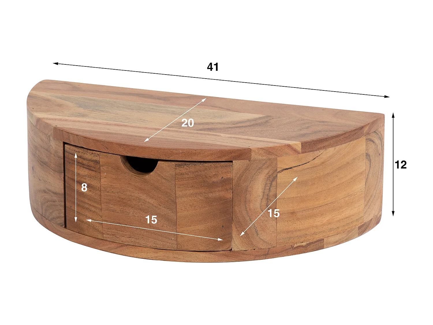 Table de chevet 1L Curve - Acacia massif naturel