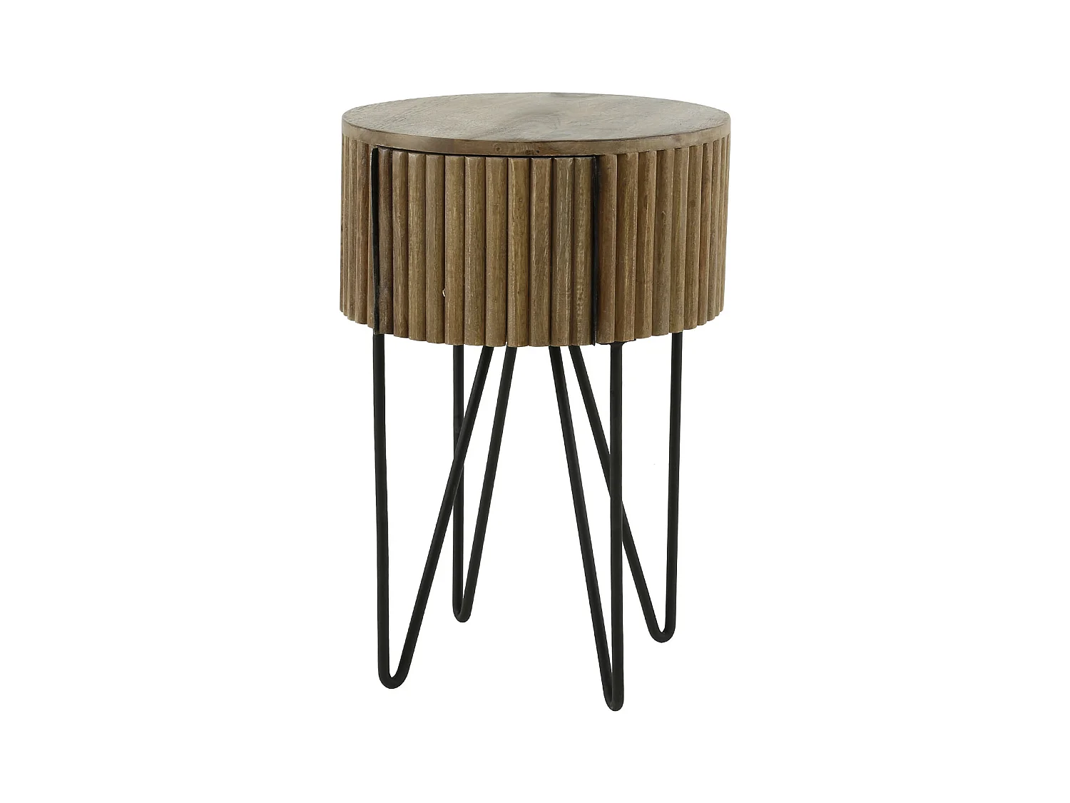 Table de chevet 1L tweak ronde / Couleur sable mangue unie