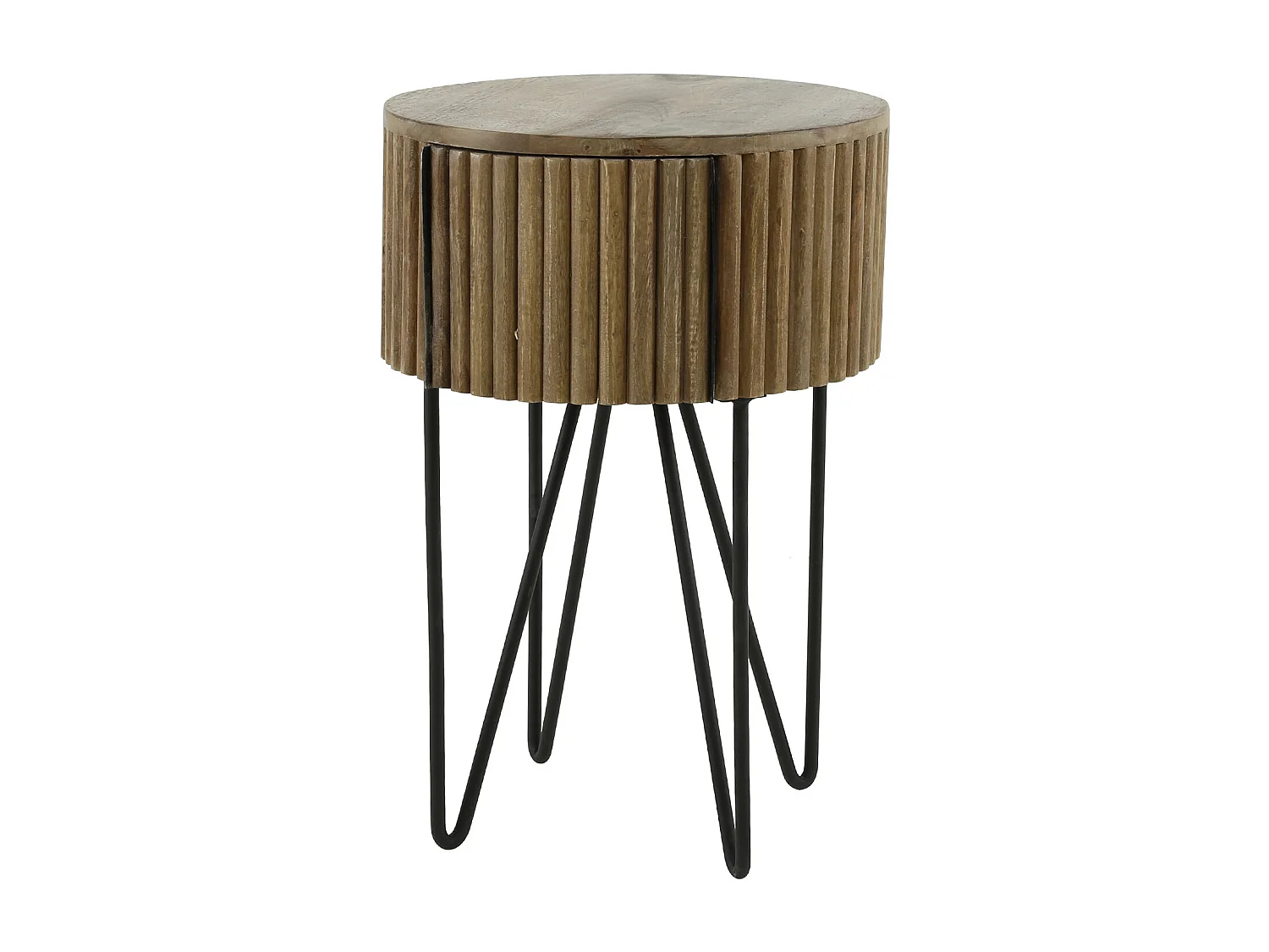 Table de chevet 1L tweak ronde / Couleur sable mangue unie