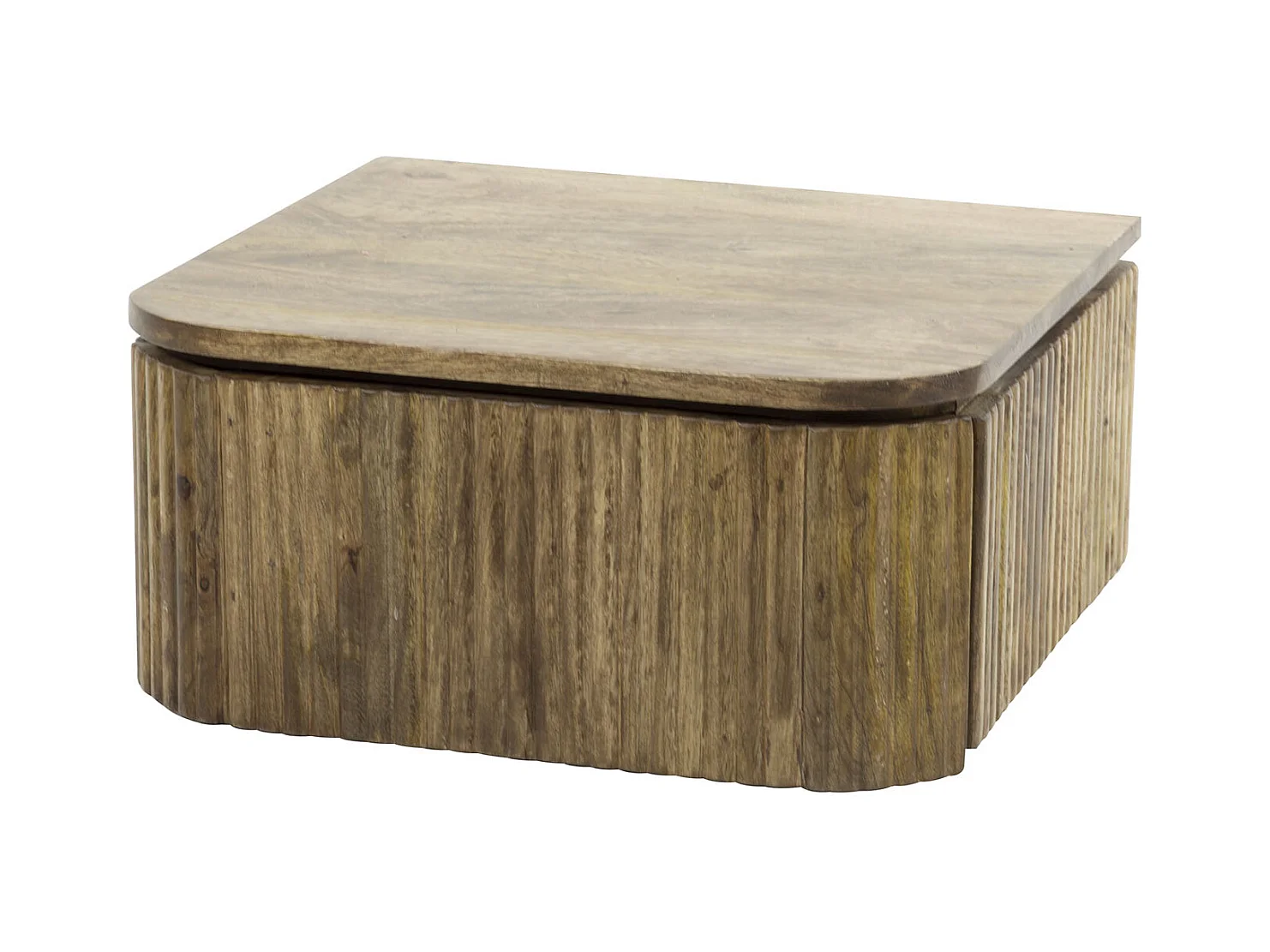 Table de chevet Wave - Suspendue 1 tiroir - Bois de manguier - Couleur sable