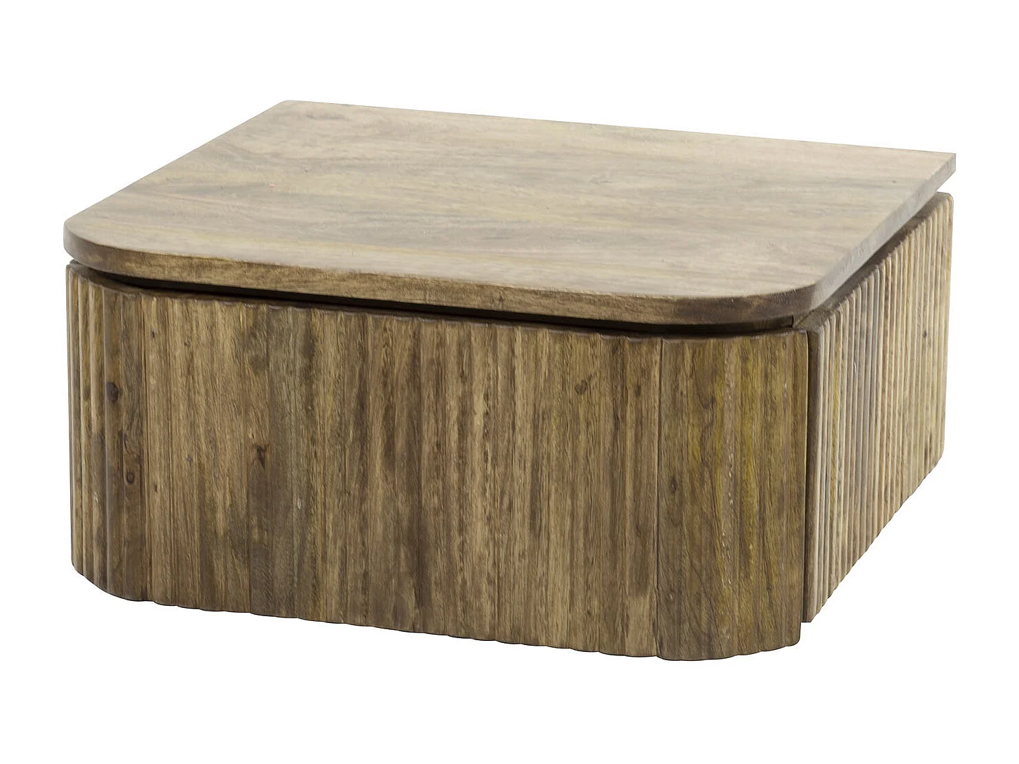 Table de chevet Wave - Suspendue 1 tiroir - Bois de manguier - Couleur sable