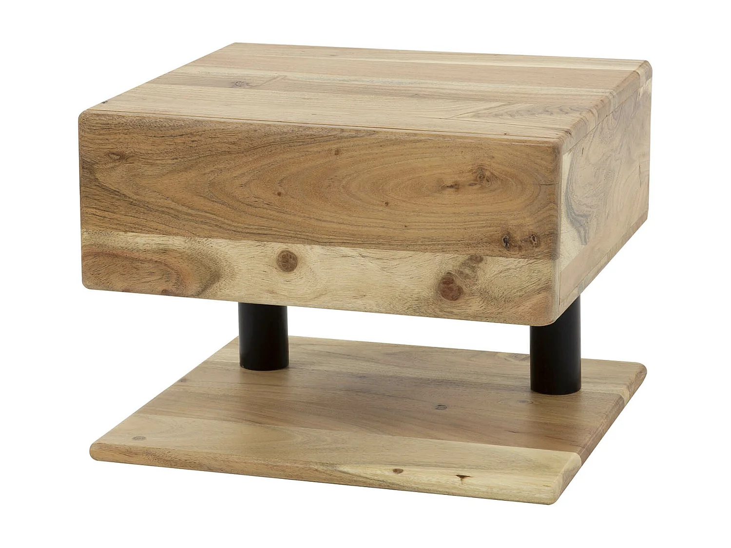 Table de chevet 1L Étagère - Acacia massif Naturel