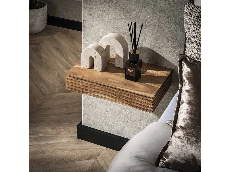 Nachtkastje Set-2 Layer L - Massief Acacia Naturel - Set-2 - 40cm breed