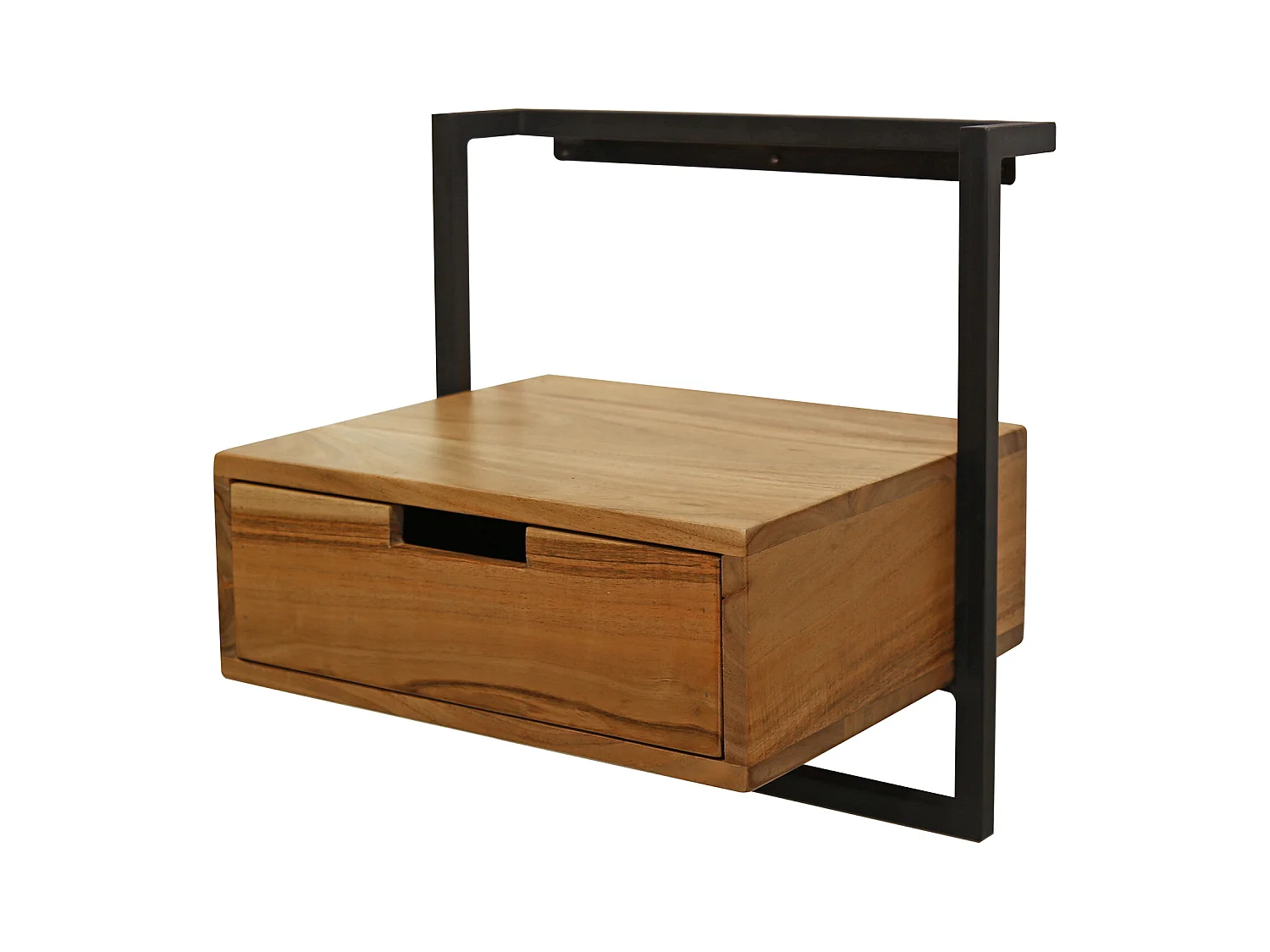 Table de chevet suspendue - 1 tiroir - Air Solid - Marron