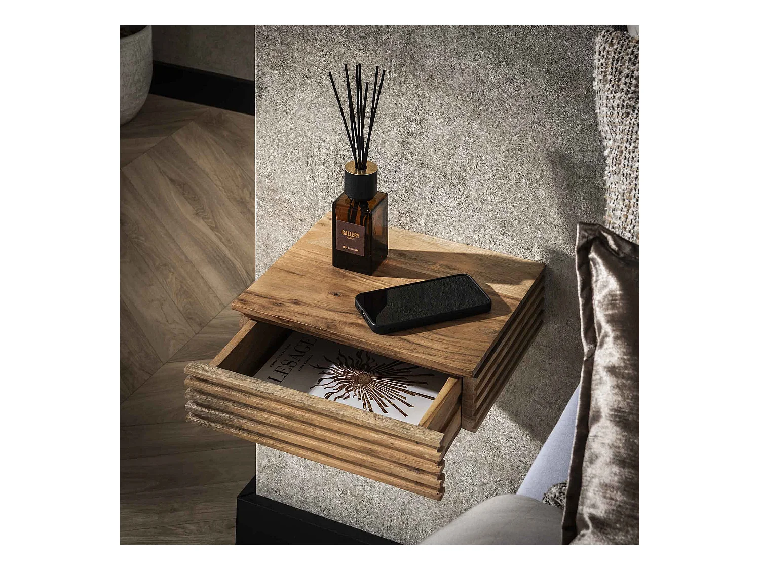 Table de chevet Layer XS - Acacia massif naturel - Lot de 2 - 30 cm