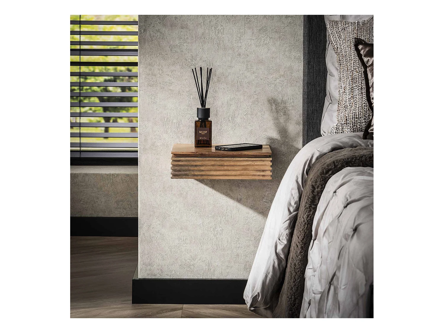 Table de chevet Layer XS - Acacia massif naturel - Lot de 2 - 30 cm