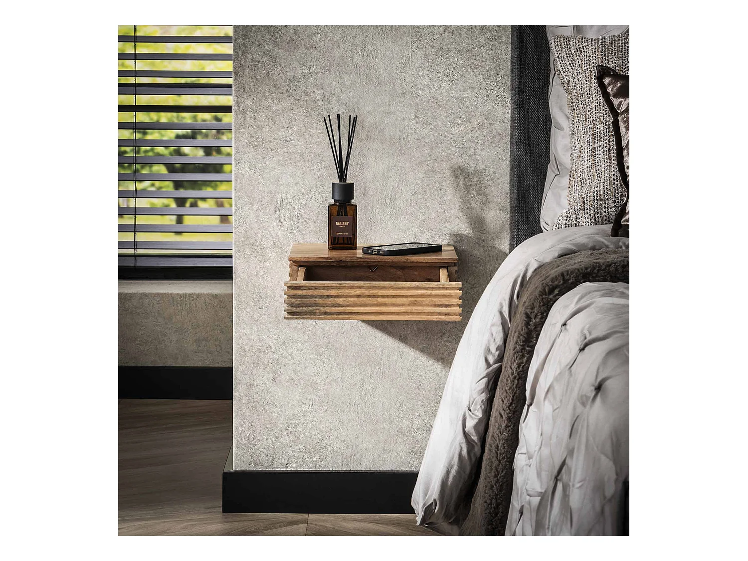 Table de chevet Layer XS - Acacia massif naturel - Lot de 2 - 30 cm