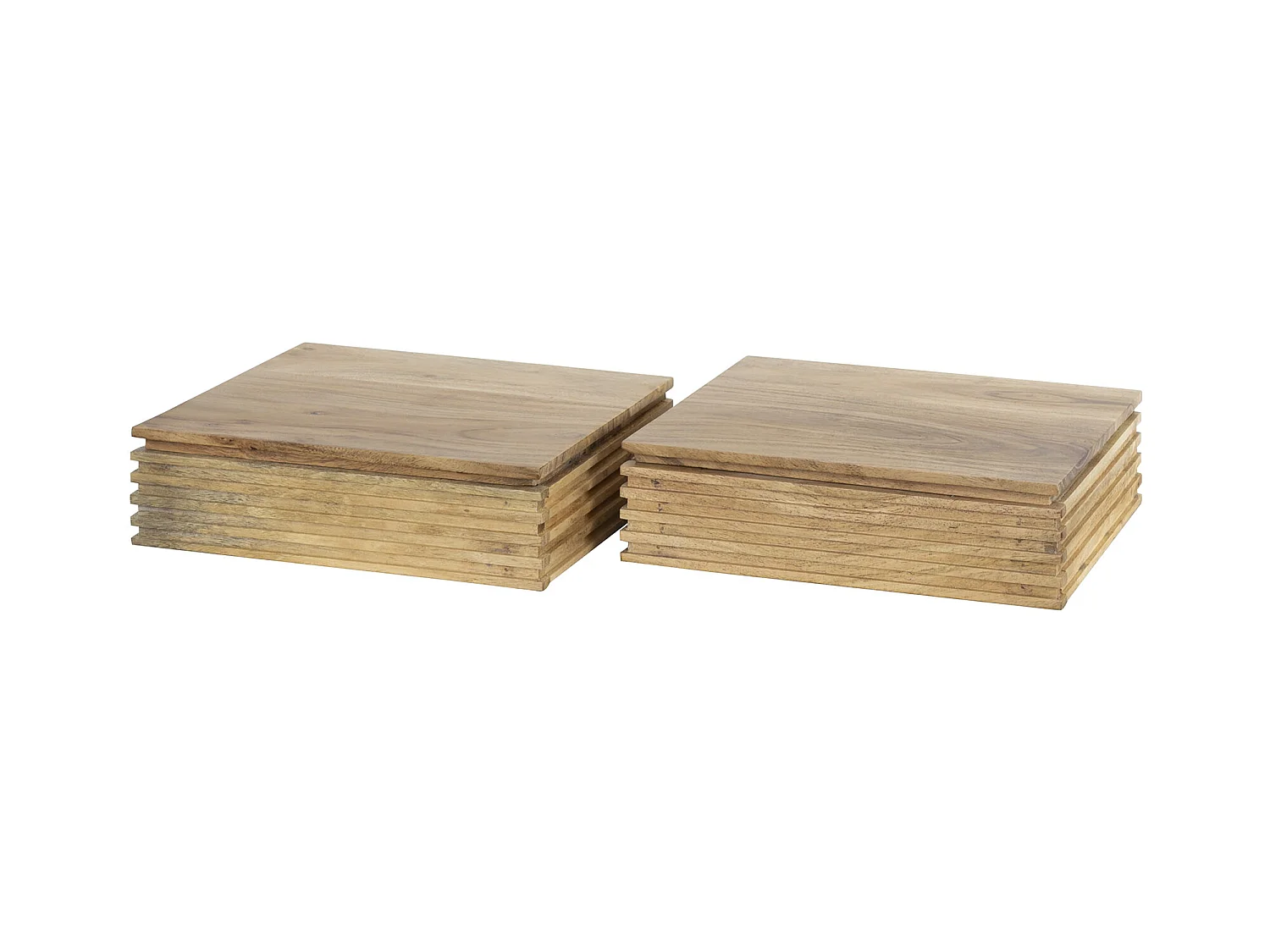 Table de chevet Layer XS - Acacia massif naturel - Lot de 2 - 30 cm