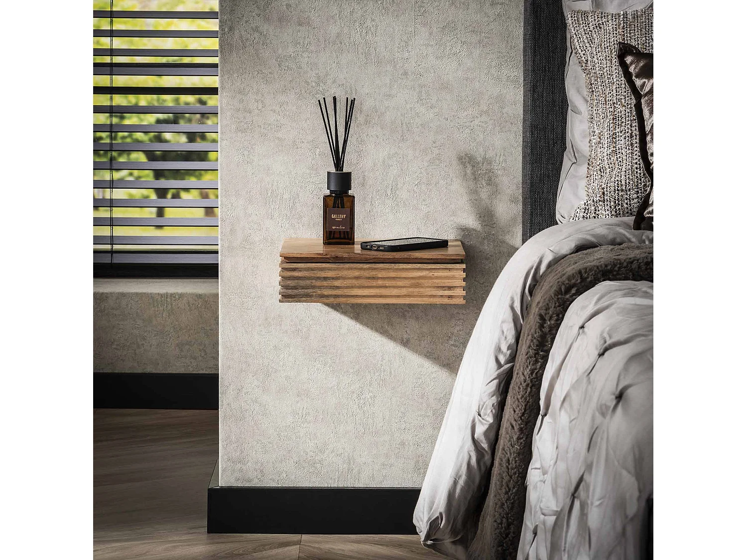 Table de chevet Layer XS - Acacia massif naturel - Lot de 2 - 30 cm