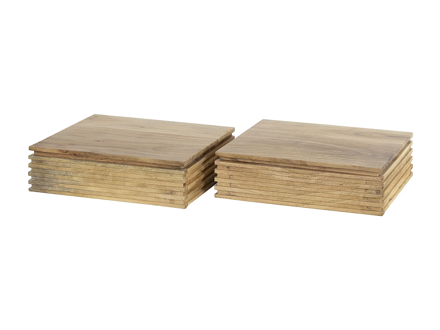 Table de chevet Layer XS - Acacia massif naturel - Lot de 2 - 30 cm