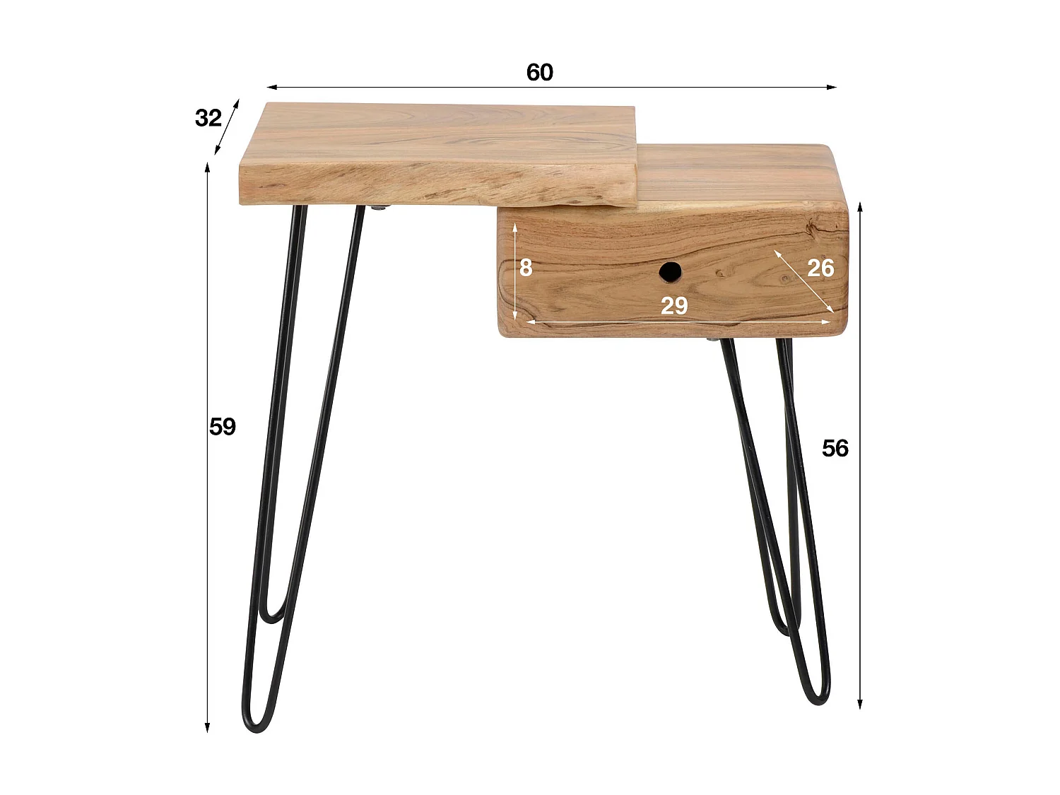 Nachttisch - Edge L - Braun - Nachttisch