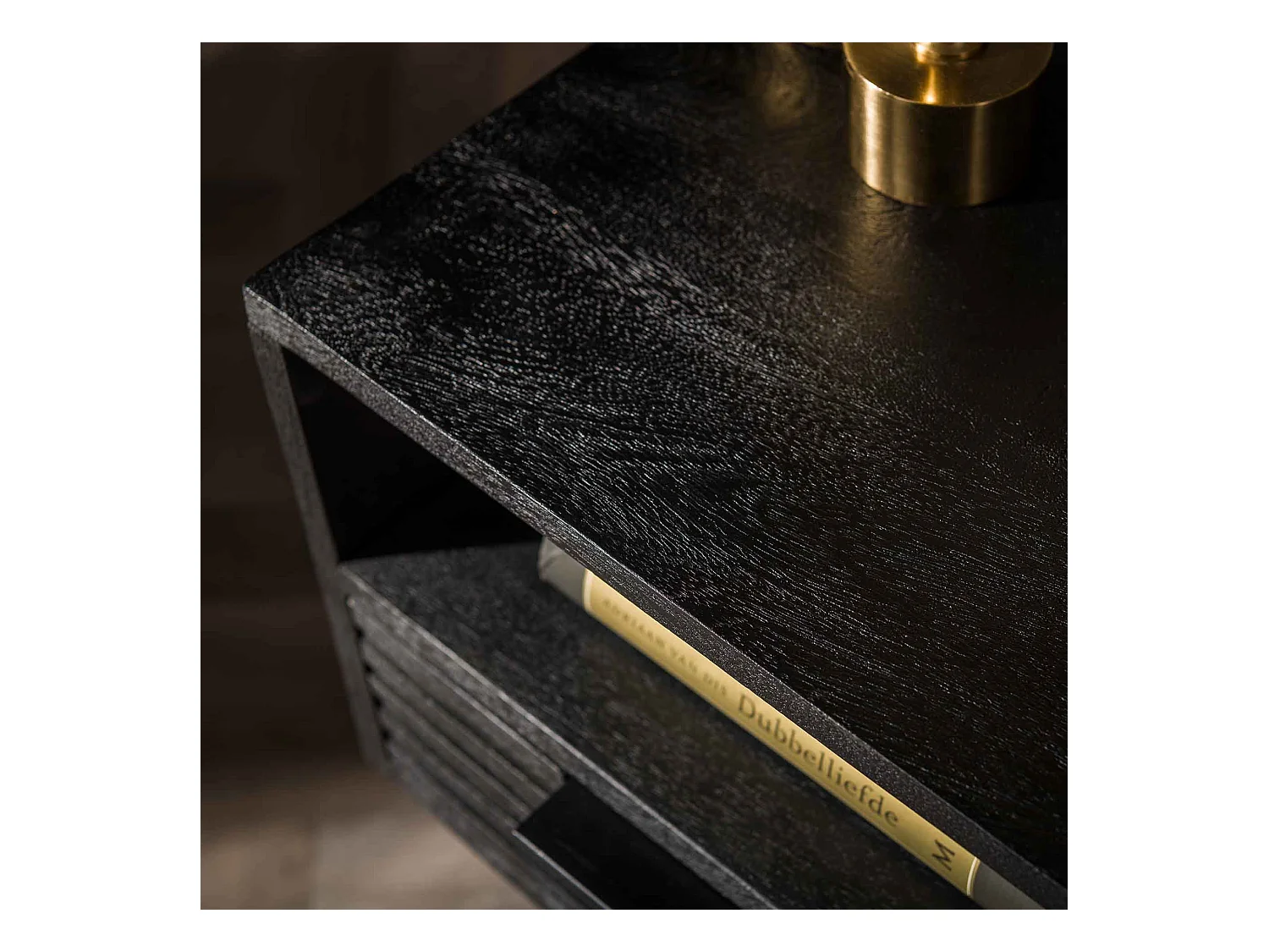 Table de chevet 1L Marina - Mangue massif noir