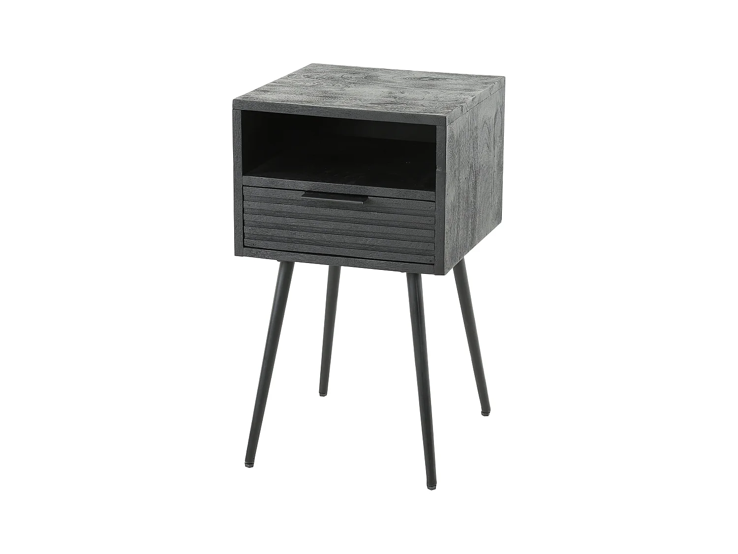 Table de chevet 1L Marina - Mangue massif noir