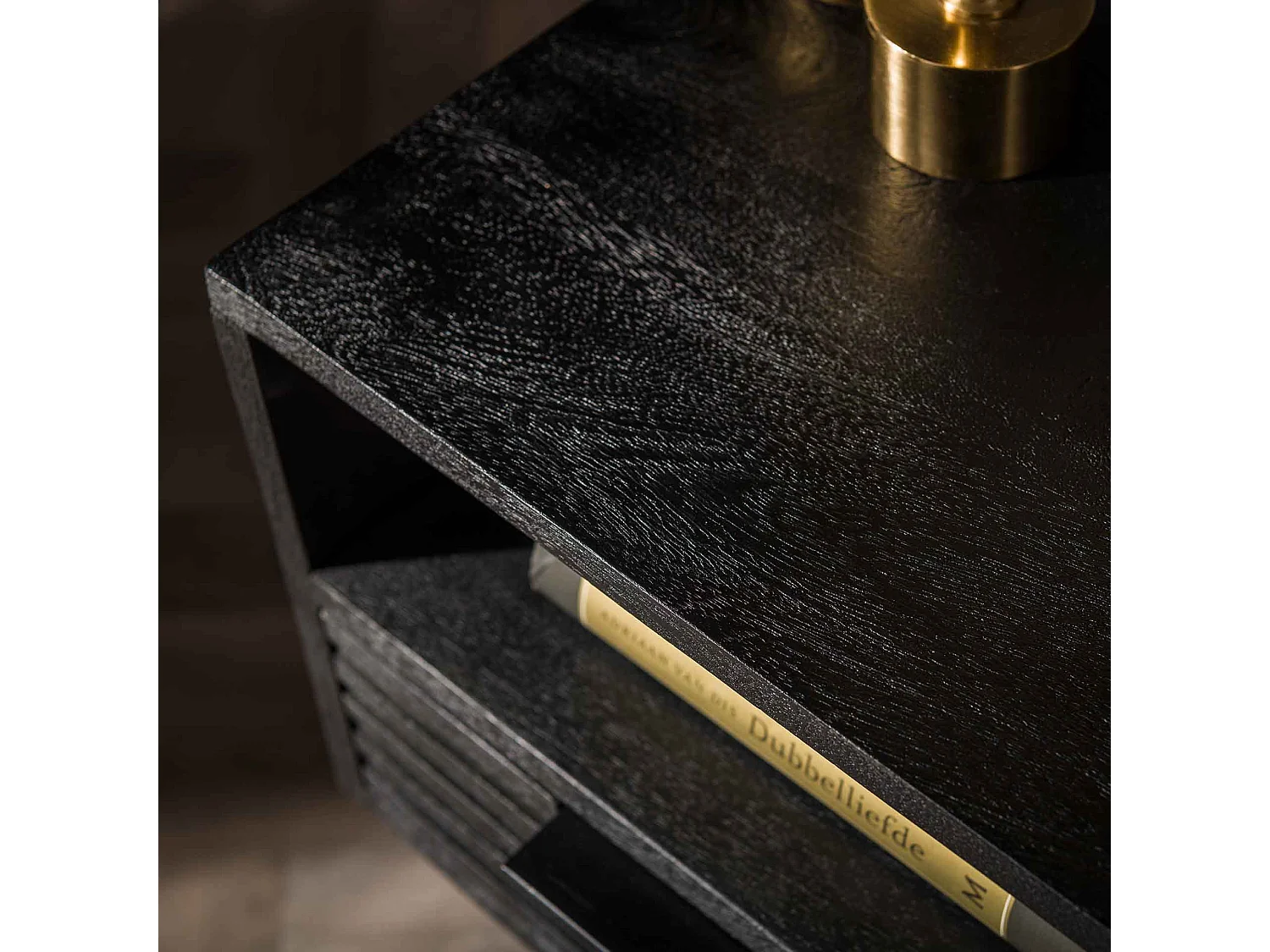 Table de chevet 1L Marina - Mangue massif noir