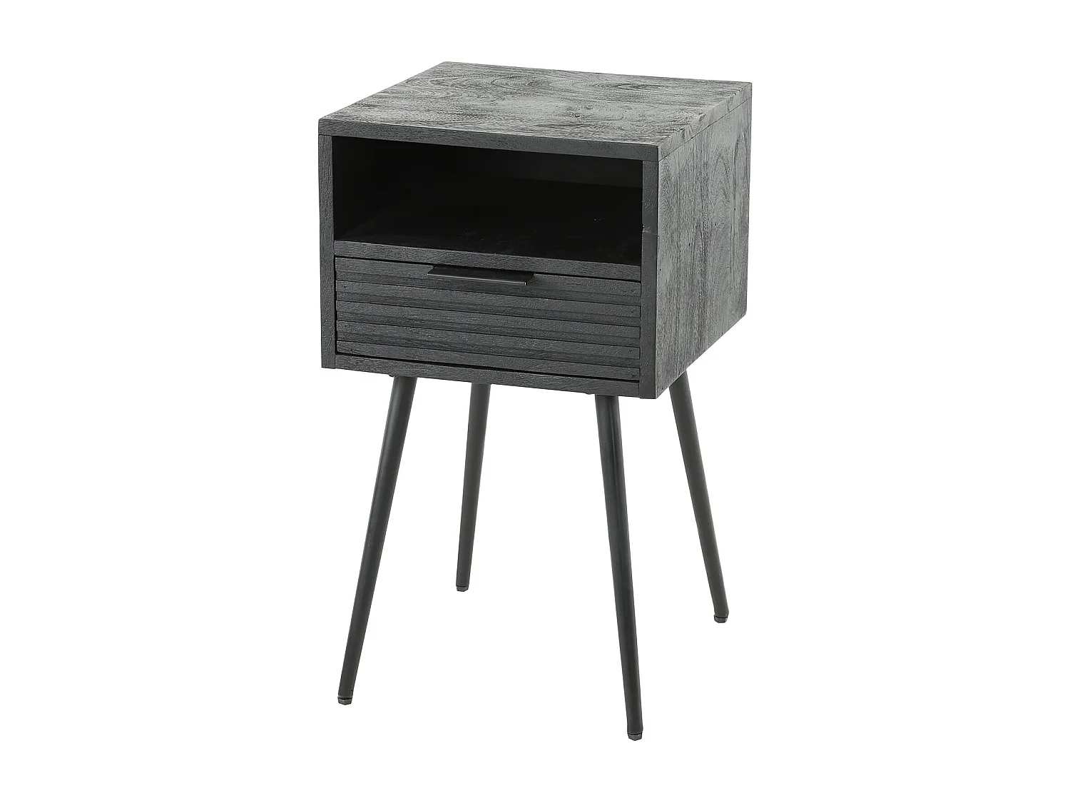 Table de chevet 1L Marina - Mangue massif noir