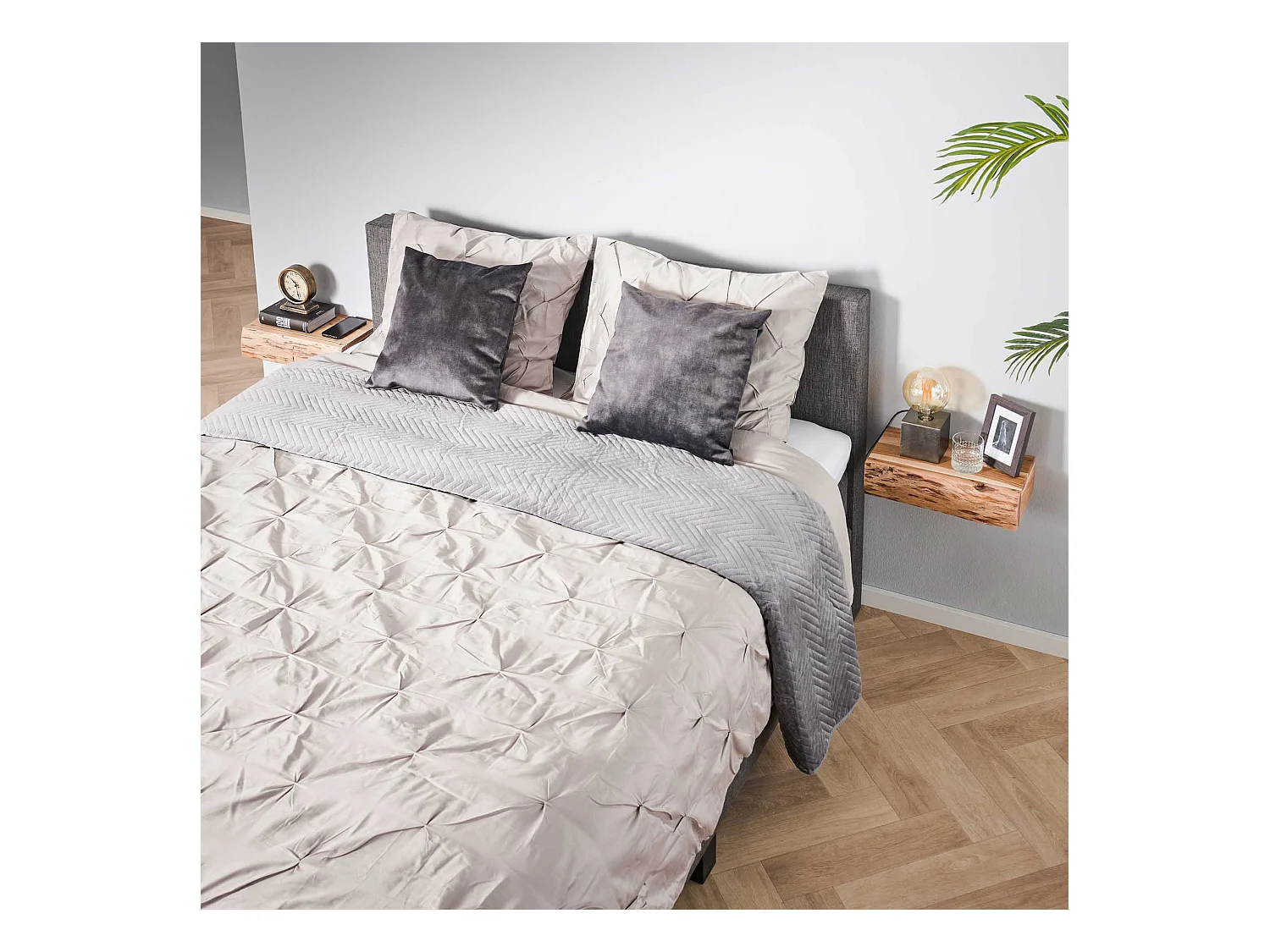 Table de chevet 1L Tree L - Acacia massif naturel - Lot de 2