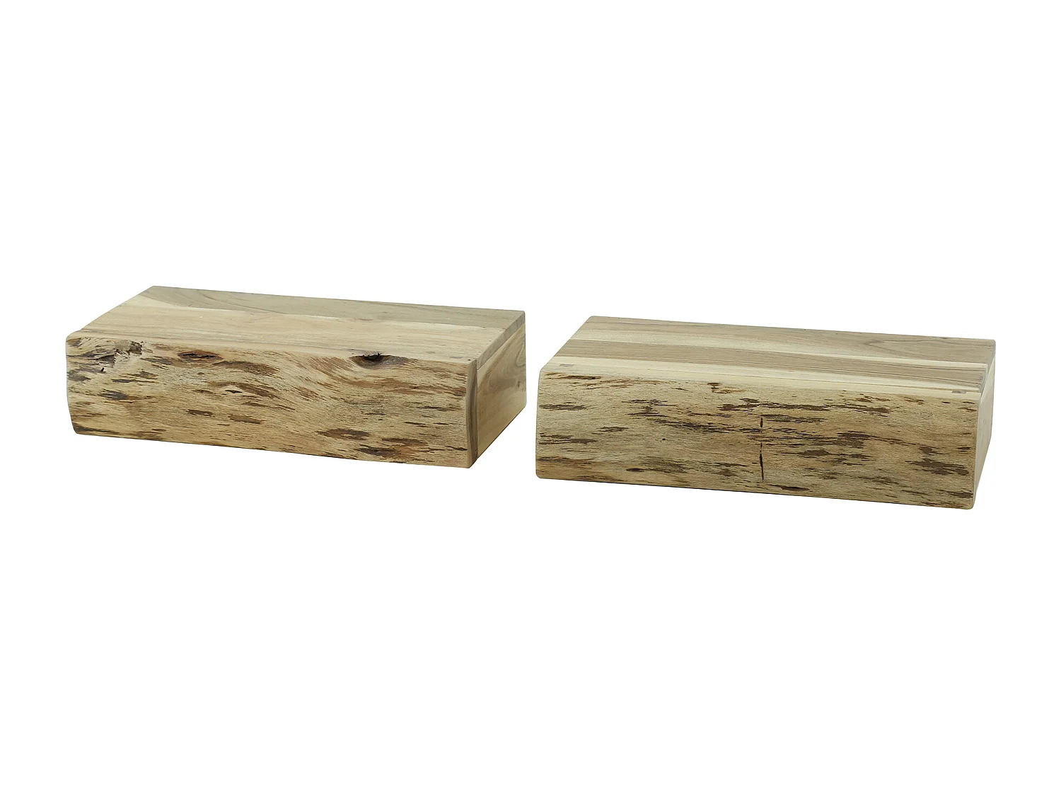 Table de chevet 1L Tree L - Acacia massif naturel - Lot de 2