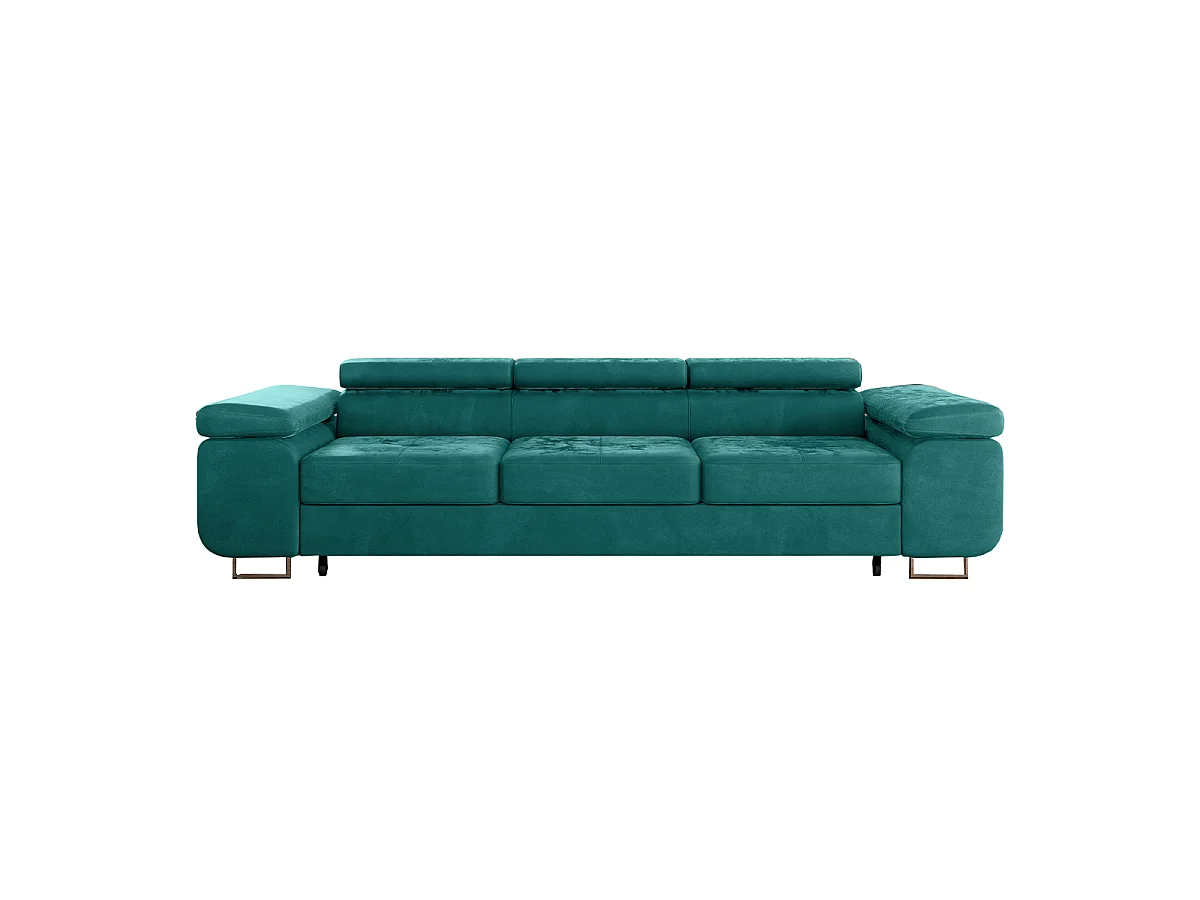 Canapé convertible 3 places en velours vert WILSON