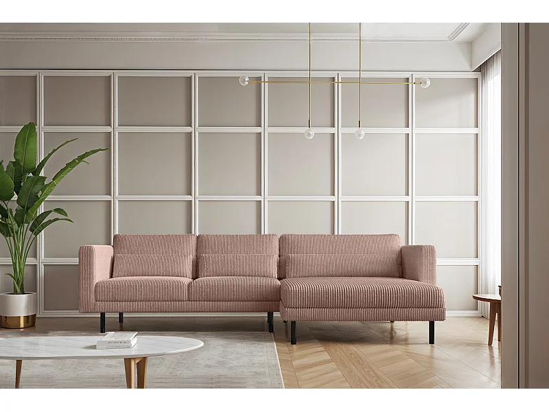Hoekbank L-vorm Dani stof Poso Rosa Rechts