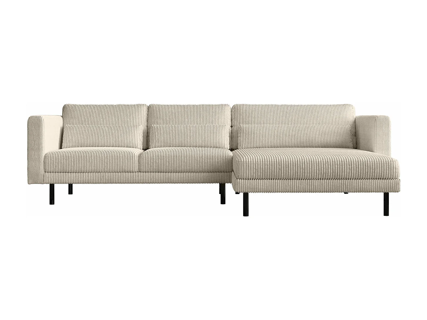 Canapé d'angle L-form Dani tissu Poso Beige Droite