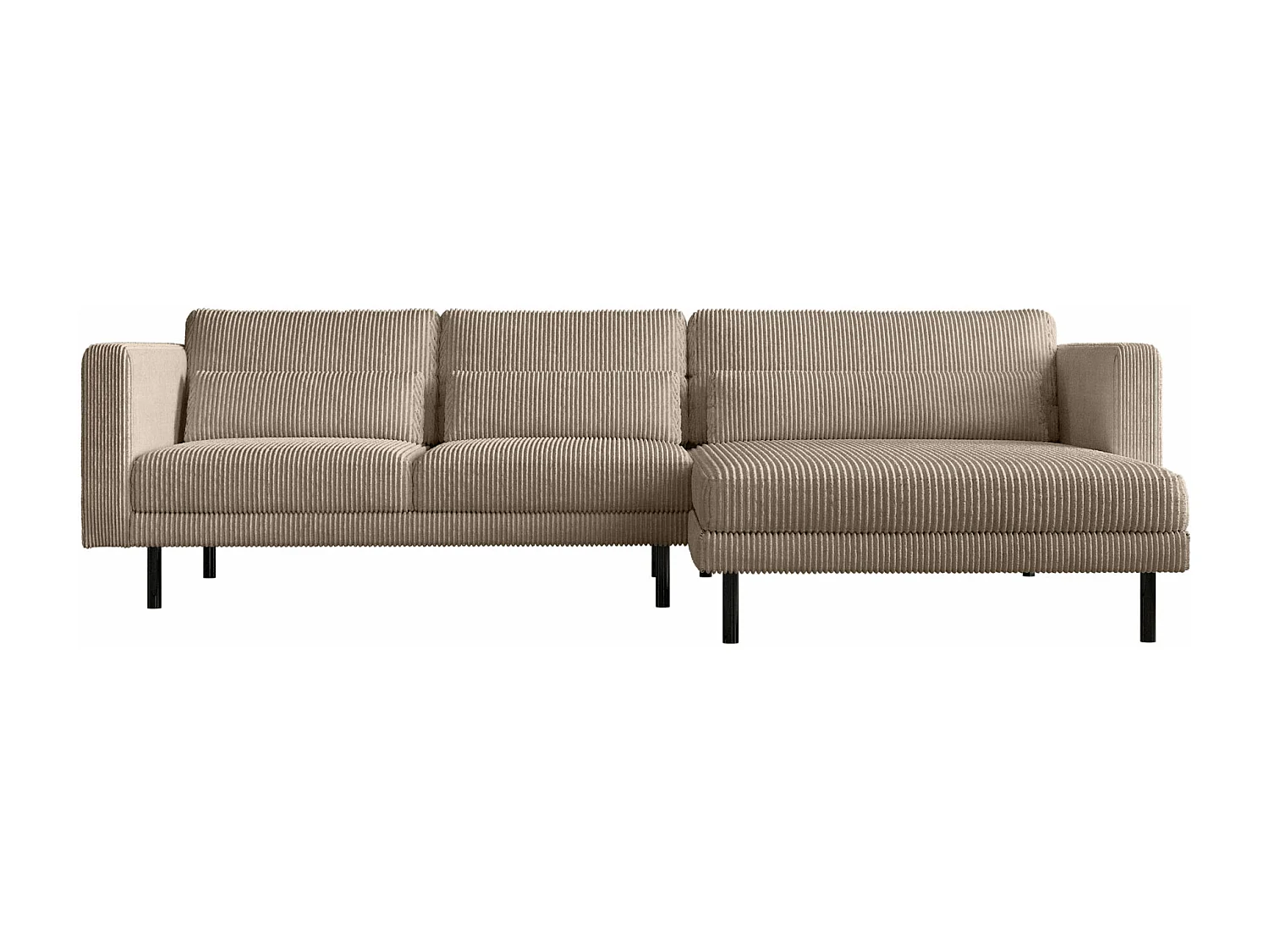 Canapé d'angle L-form Dani tissu Poso beige foncé droit