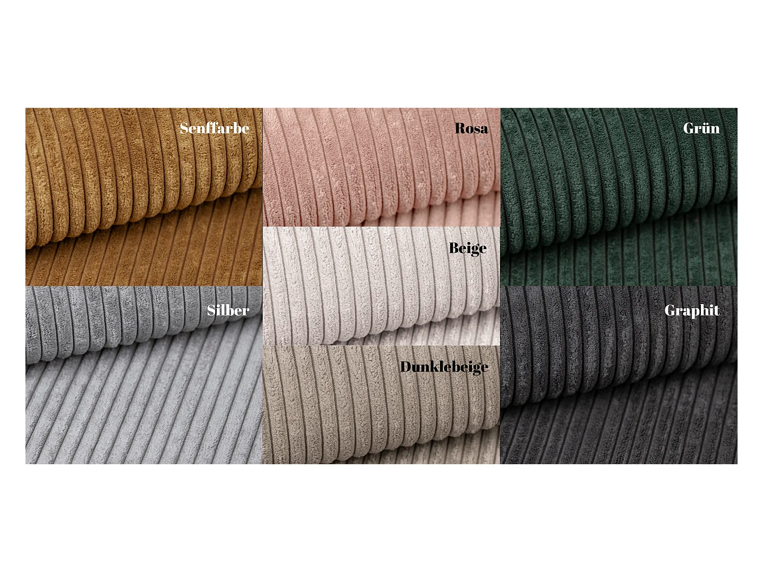 Ecksofa L-form Dani Stoff Poso Silber Links