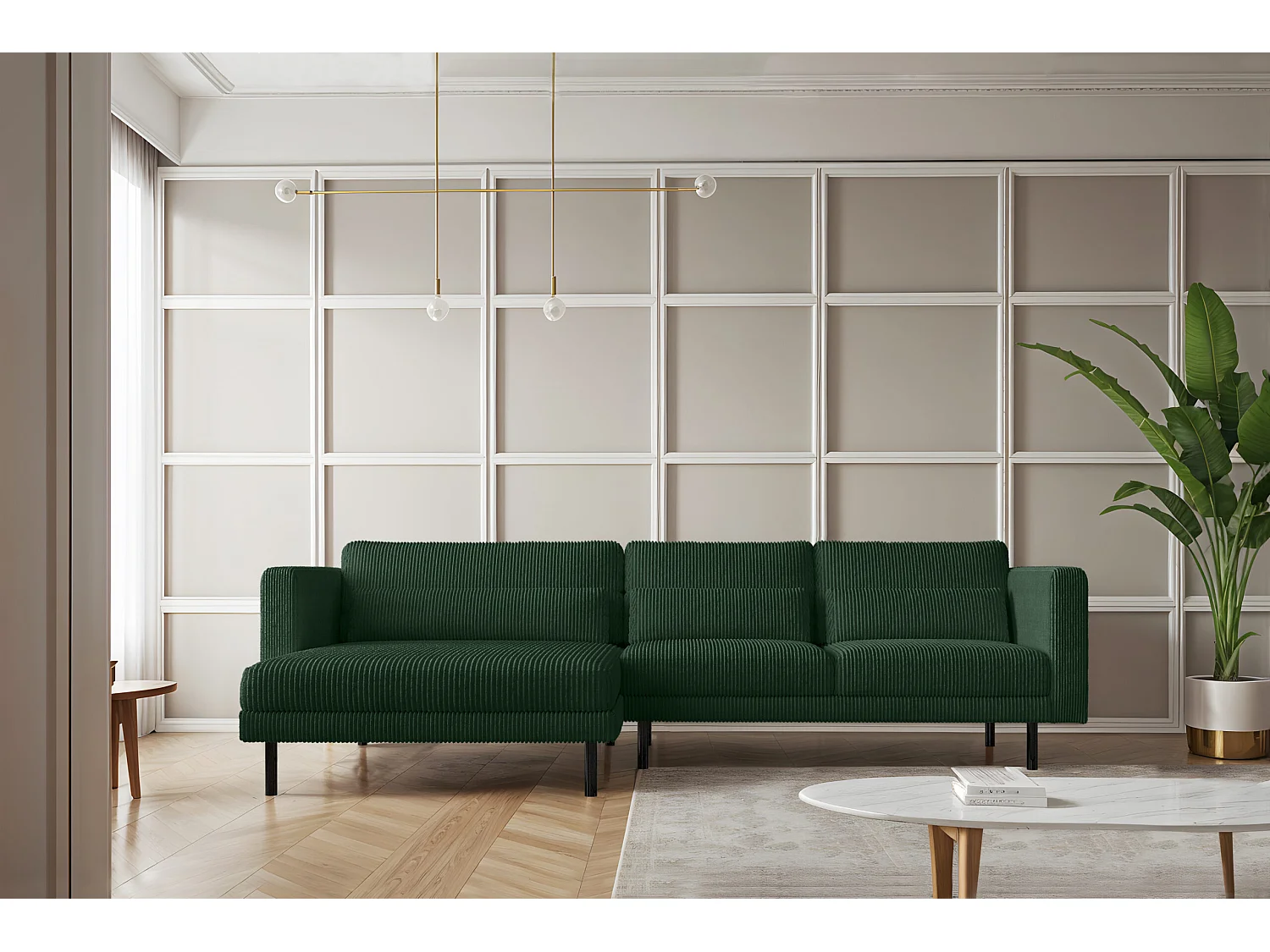 Ecksofa L-form Dani Stoff Poso Grün Links