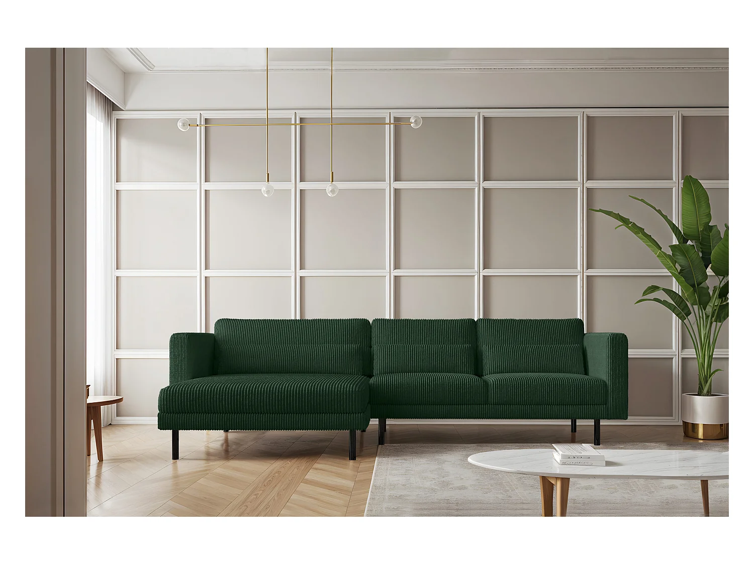 Ecksofa L-form Dani Stoff Poso Grün Links