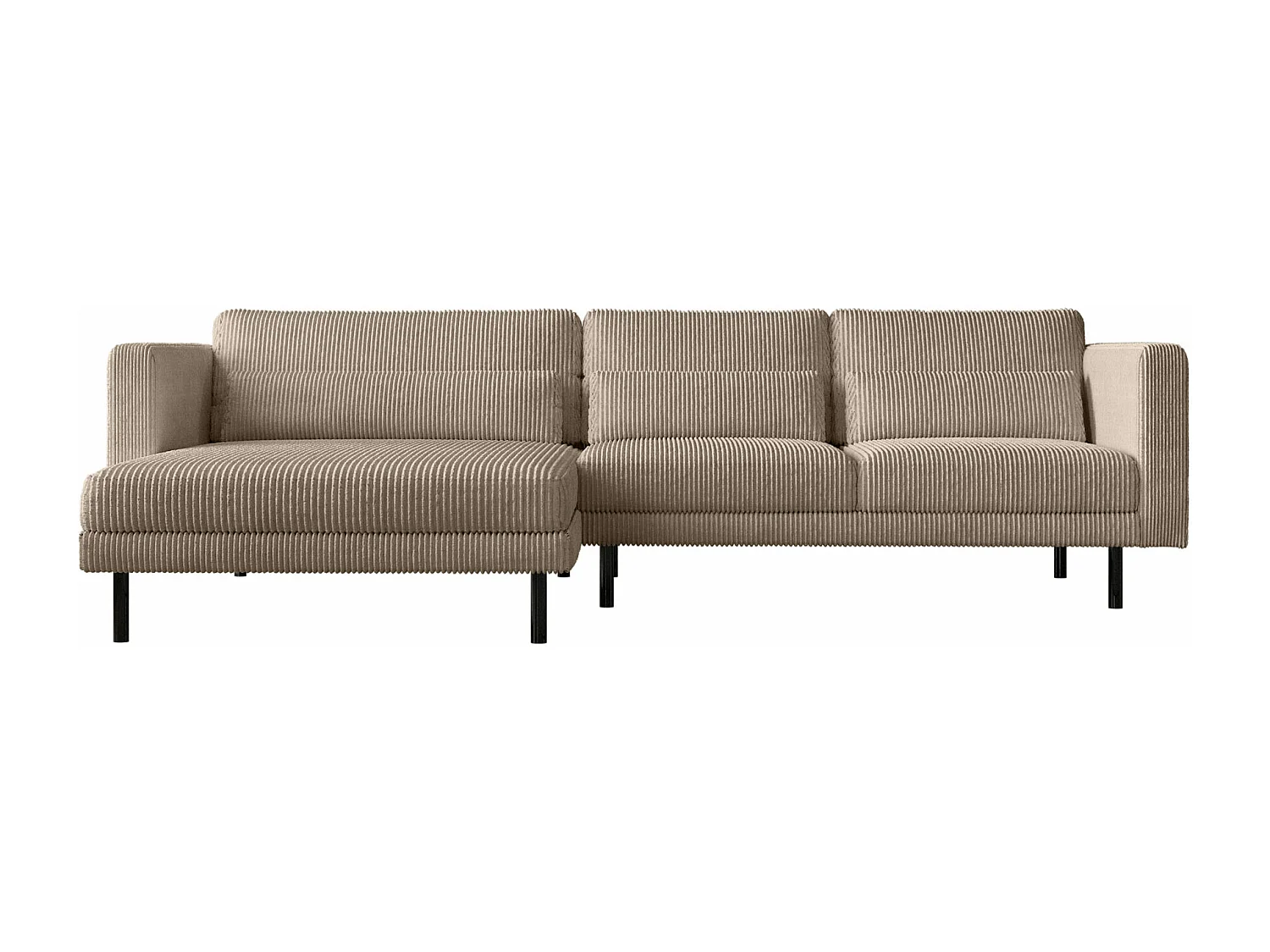 Canapé d'angle L-form Dani tissu Poso beige foncé gauche