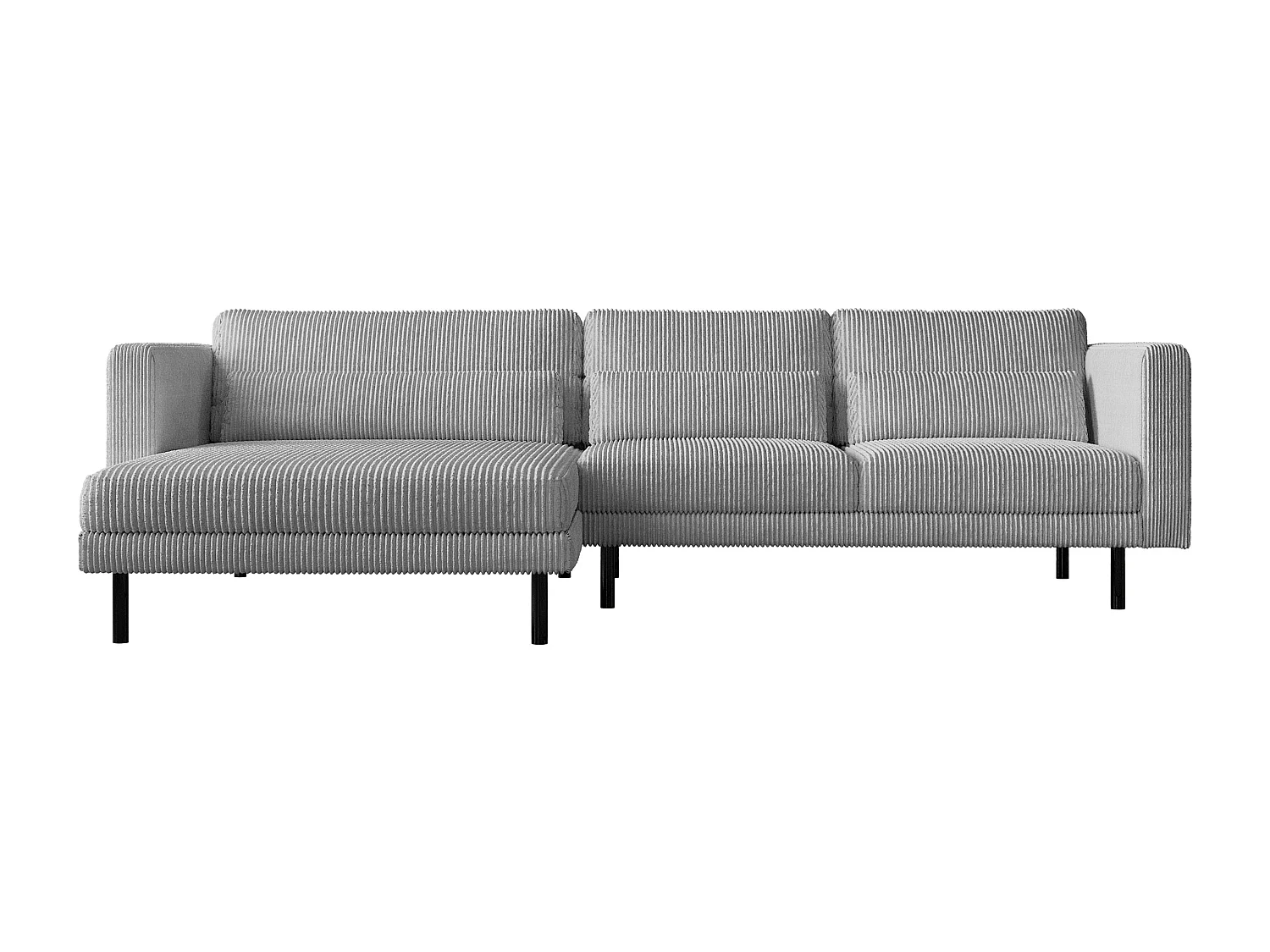 Canapé d'angle L-form Dani tissu Poso Silver Droite