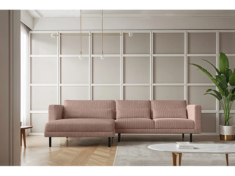 Hoekbank L-vorm Dani stof Poso Rosa Links