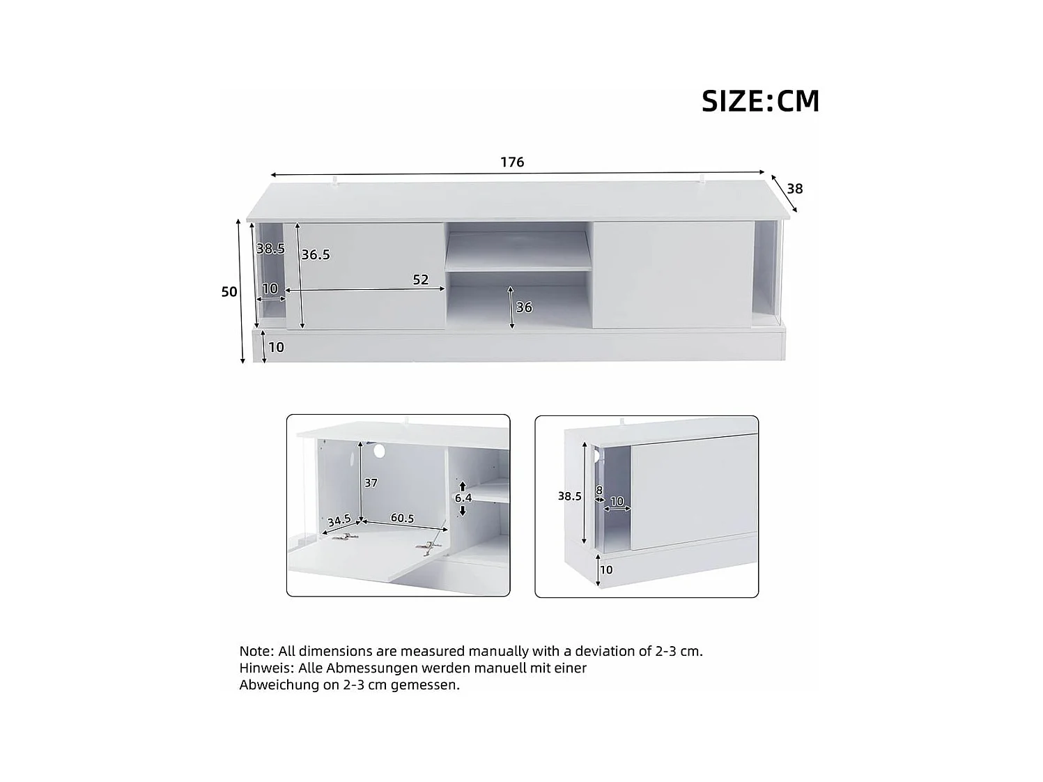 Glanzend wit tv-meubel op poten, futuristisch design Geïntegreerde ledverlichting, moderne opbergruimte voor in de woonkamer
