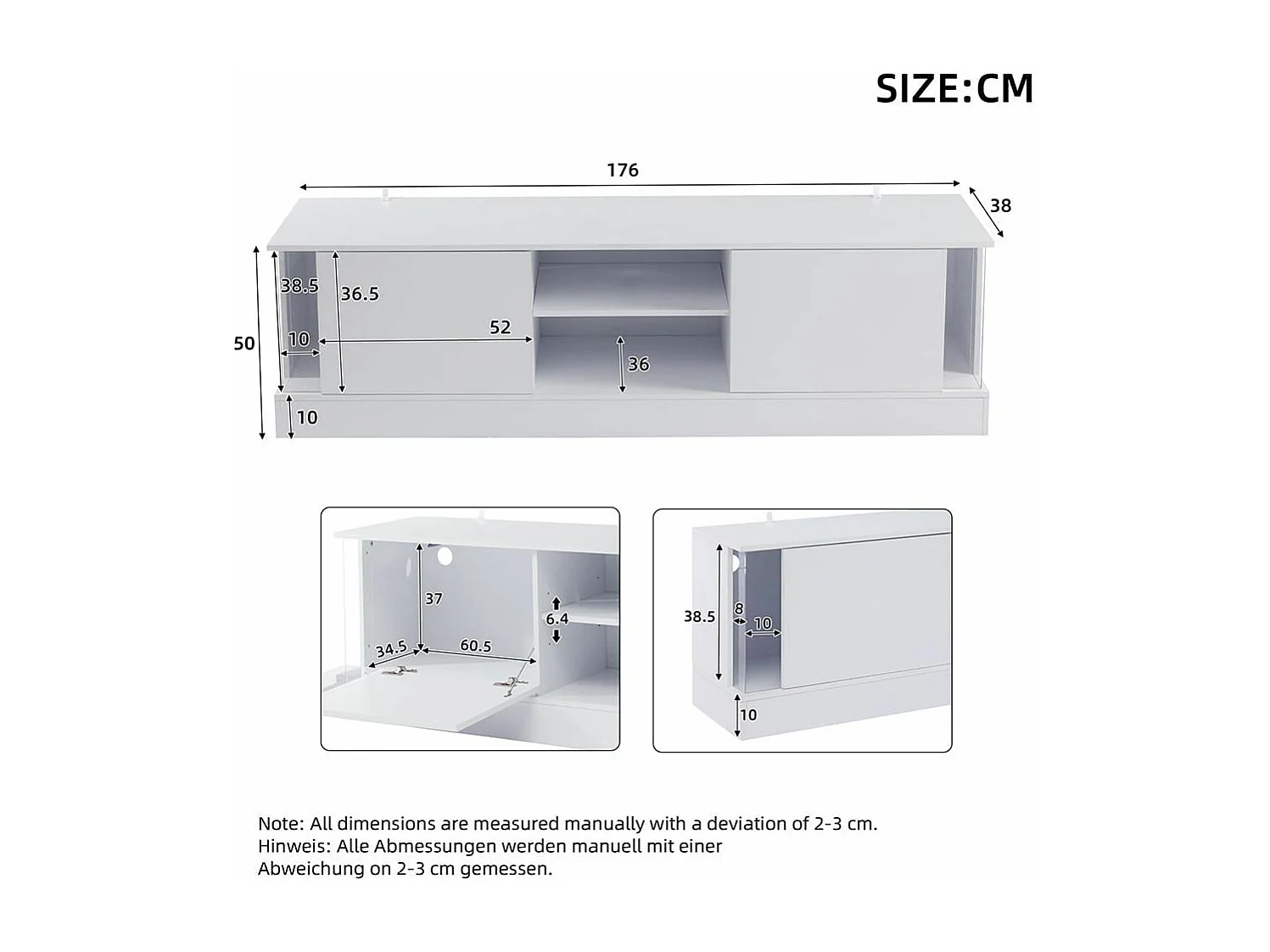 Glanzend wit tv-meubel op poten, futuristisch design Geïntegreerde ledverlichting, moderne opbergruimte voor in de woonkamer