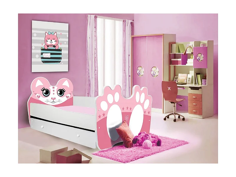 Bett Berin (80x160)/Matratze inklusive/Rosa