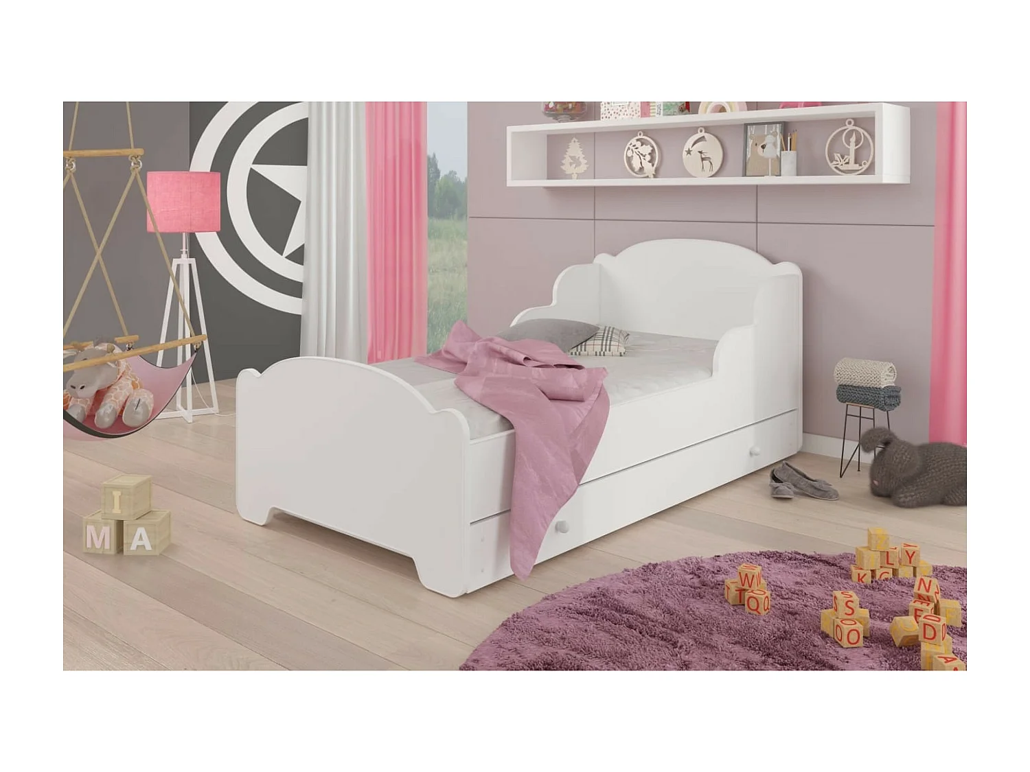 Lit Amaro Lux (80x160)/matelas inclus/blanche