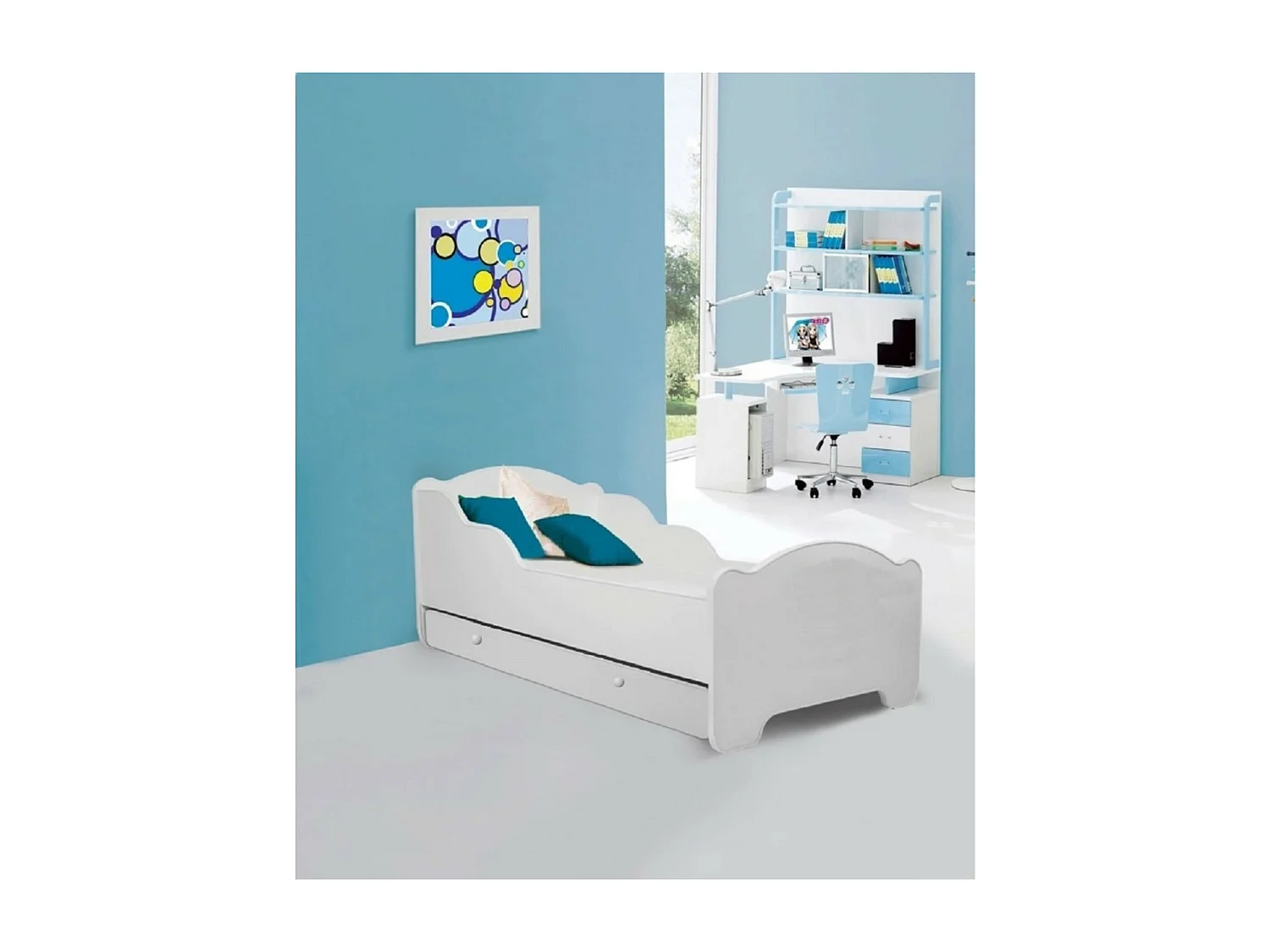 Lit Amaro Lux (80x160)/matelas inclus/blanche