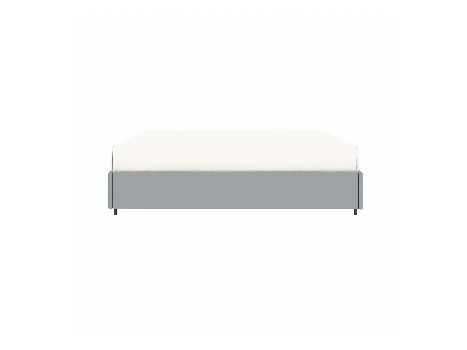 Lit coffre plateforme – extra grand couchage 180x200 cm - tissu velours gris - sommier inclus - LANCE