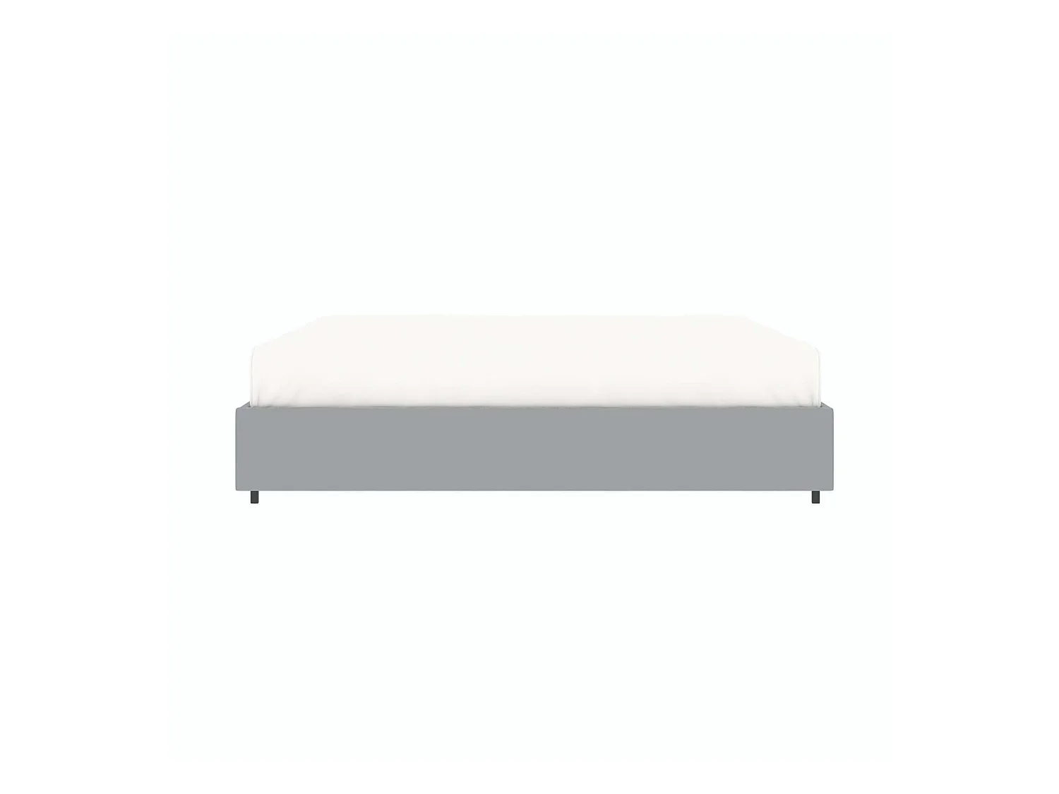 Lit coffre plateforme – extra grand couchage 180x200 cm - tissu velours gris - sommier inclus - LANCE